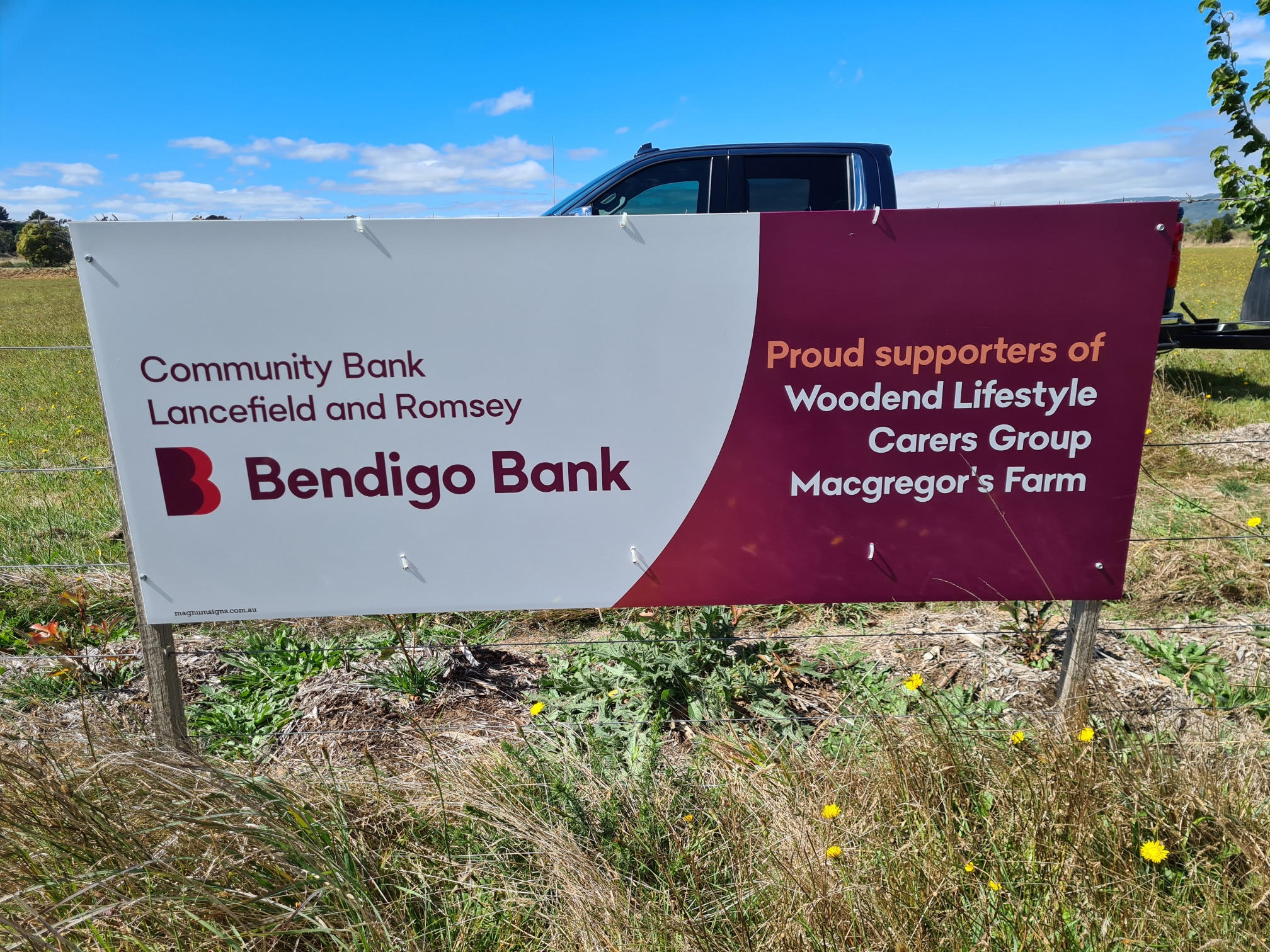 Bendigo Bank Sponsor Sign
