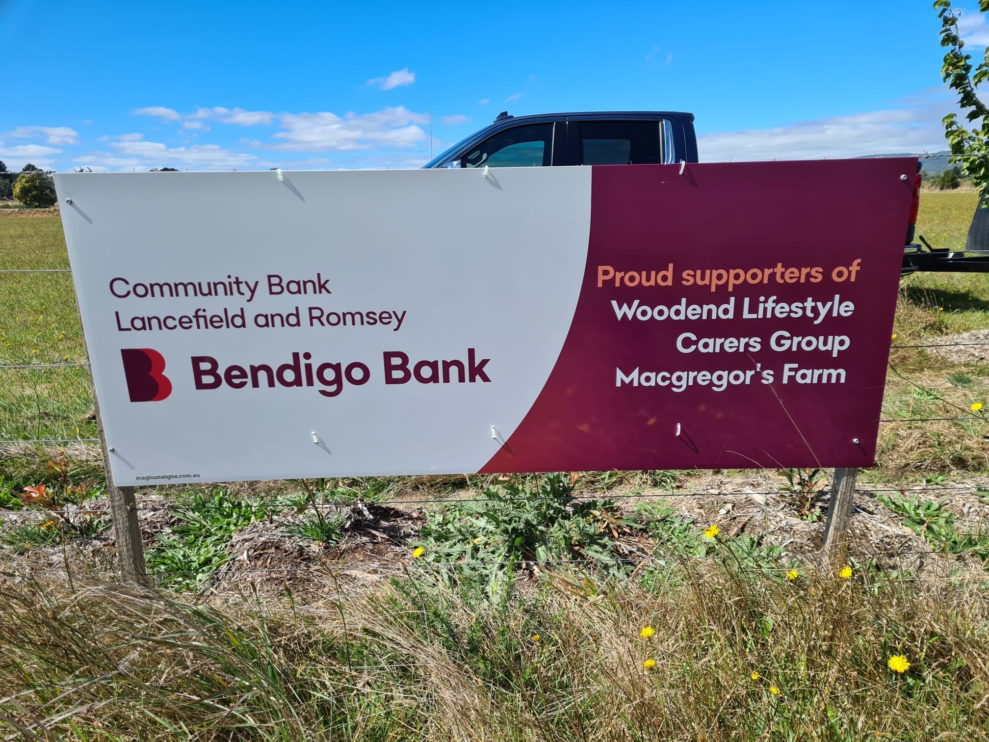 Bendigo Bank Sponsors Sign